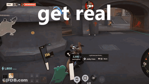 Video Game Screenshot Saying Get Real GIF