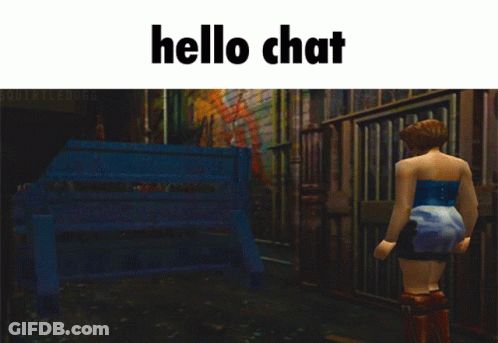 Video Game Screenshot Saying Hello Chat GIF