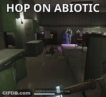 Video Game Screenshot Saying Hop On Abiotic GIF