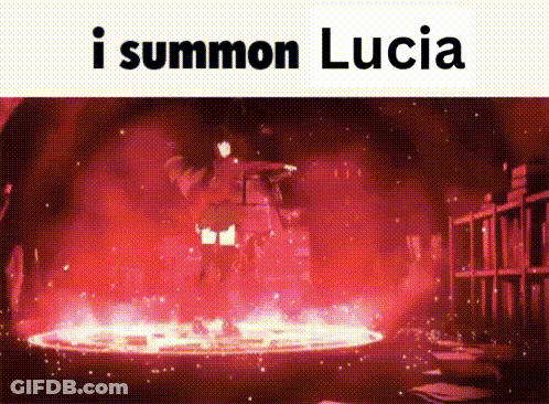 Video Game Screenshot Saying I Summon Lucia GIF