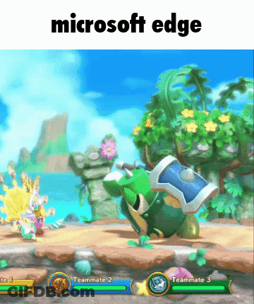 Video Game Screenshot Saying Microsoft Edge GIF