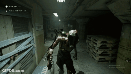 Video Game Screenshot Saying Reach The Exit GIF