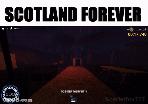 Video Game Screenshot Saying Scotland Forever GIF