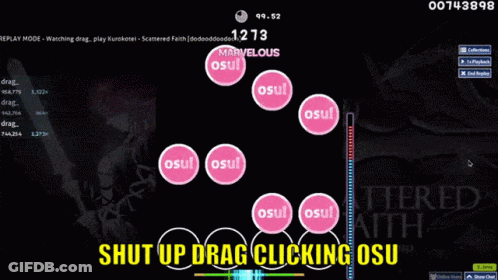 Video Game Screenshot Saying Shut Up Drag Clicking Osu GIF