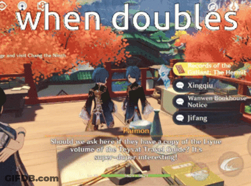 Video Game Screenshot Saying When Doubles GIF