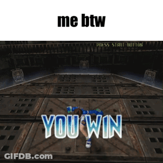 Video Game Screenshot Saying You Win GIF