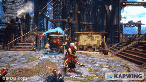 Video Game Screenshot With Kapwing Logo GIF