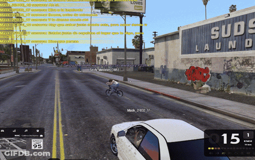 Video Game Screenshot With Number 15 On Dashboard GIF