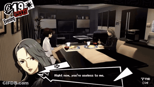 Video Game Screenshot Woman Talking To Another Woman GIF