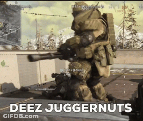 Video Game Soldier Holding Gun Deez Juggernuts GIF