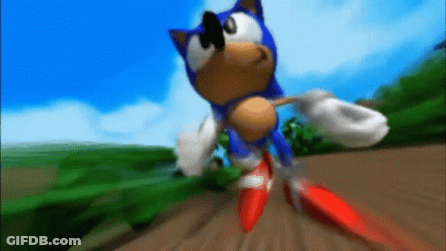 Video Game Sonic 3D Blast Sonic Running GIF