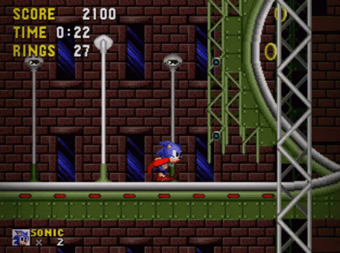 Video Game Sonic Running Fast In Circle GIF