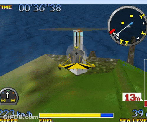 Video Game Speed 223 Km/h Fuel 33 GIF