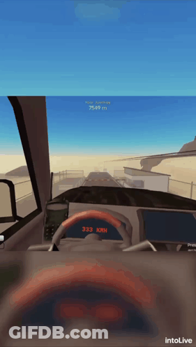 Video Game Steering Wheel With 333 GIF