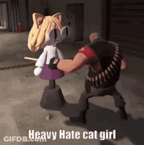 Video Game Tf2 Heavy Hate Cat Girl GIF