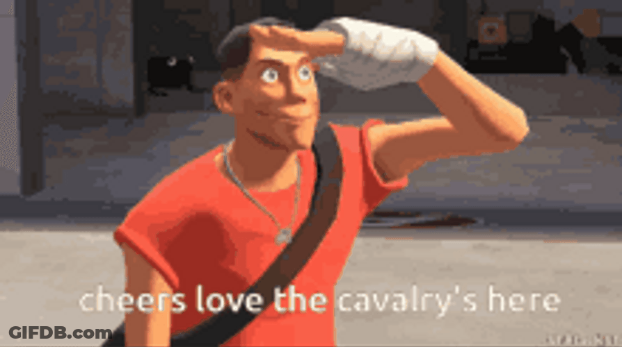 Video Game Tf2 Scout Jeremy Cavalry's Here GIF
