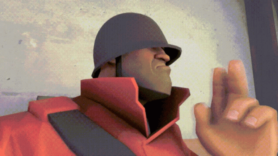 Video Game Tf2 Soldier Jane Doe Evil Smile GIF