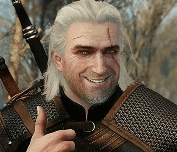 Video Game The Witcher Geralt Thumbs Up Wink GIF