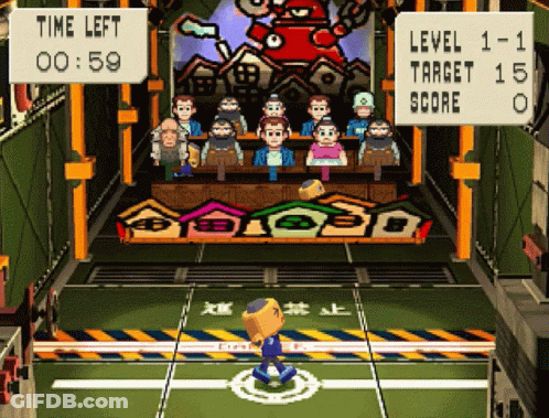Video Game Time Left 00:59 Level 1-1 Target Score 10 GIF