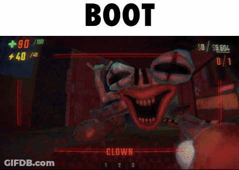 Video Game With Boot Text GIF