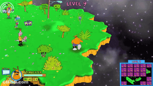 Video Game With Cartoon Character And Level 9 Sign GIF