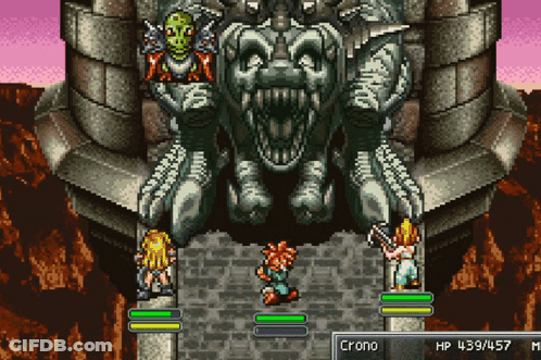 Video Game With Crono And Monster GIF
