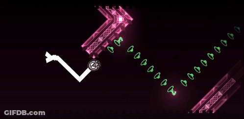 Video Game With Purple Background And Green Arrows GIF