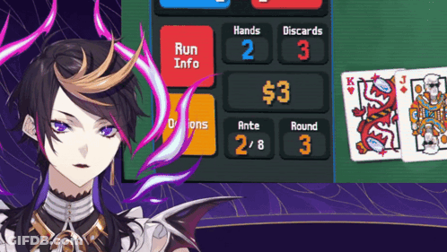 Video Game Woman With Playing Card GIF