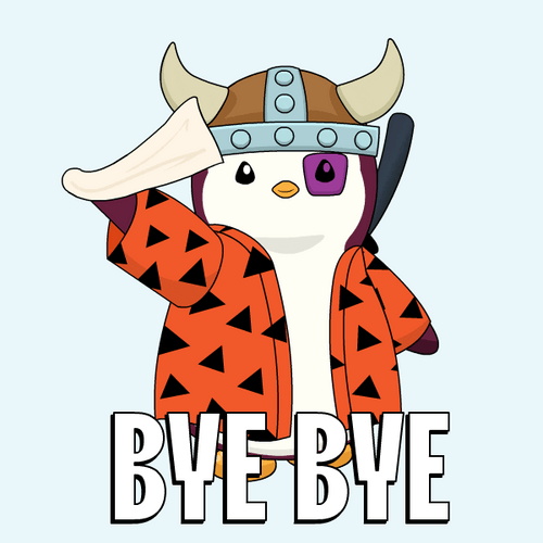 Viking Pudgy Penguin Bye Bye Meme GIF