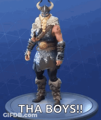 Viking Statue Saying Tha Boys GIF