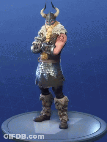Viking With Horned Helmets And Beard Holding Sword GIF