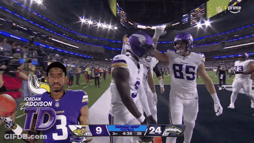 Vikings Football Player Jordan Addison On Field GIF