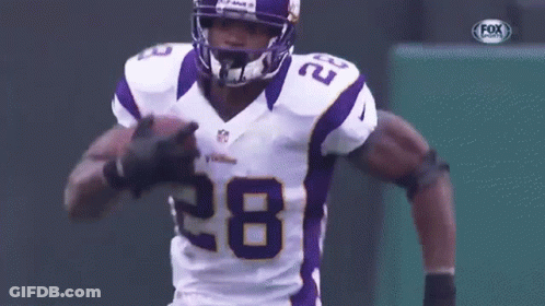 Vikings Football Player Running With Ball GIF