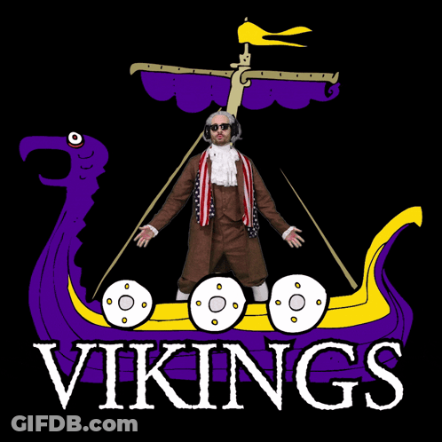 Vikings Logo With Man In Costume GIF