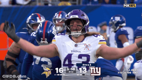 Vikings Player Celebrating Touchdown GIF