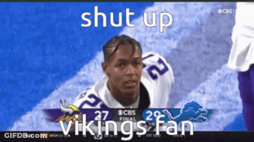 Vikings Player Kneeling With Shut Up Vikings Fan GIF