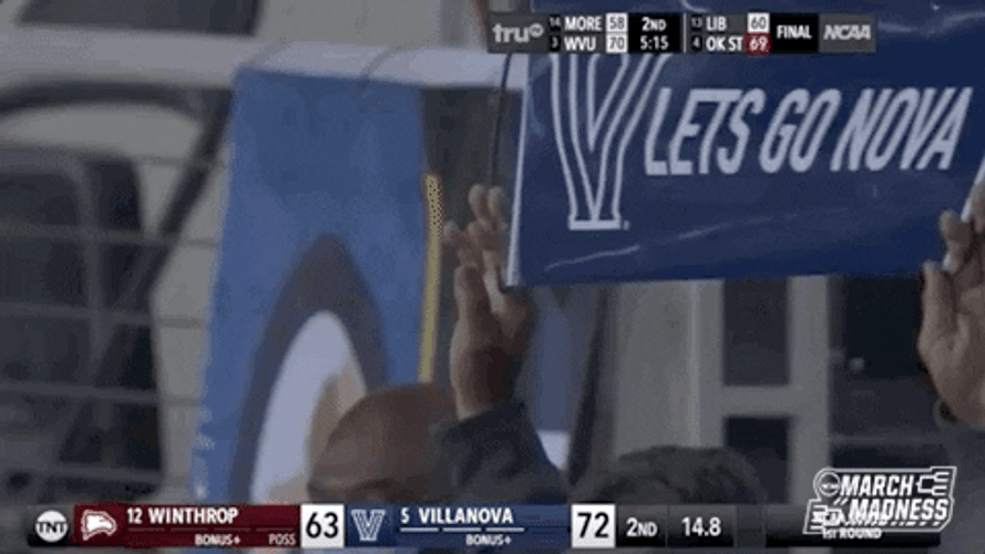 Villanova Wildcats Lets Go Nova Fan Sign GIF