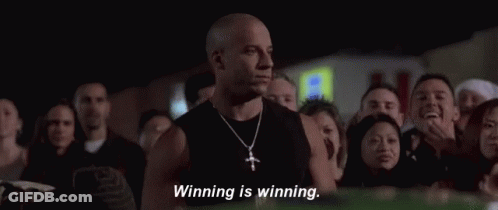 Vin Diesel Is Standing In Front Of A Crowd Of People And Saying Winning Is Winning . GIF
