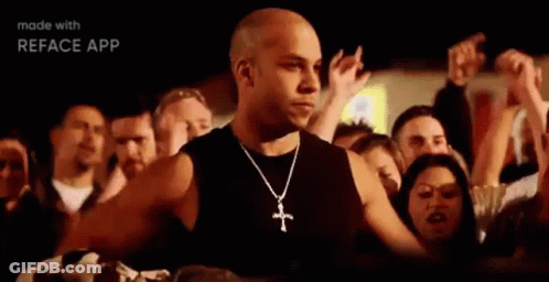Vin Diesel Standing In Front Of Crowd GIF