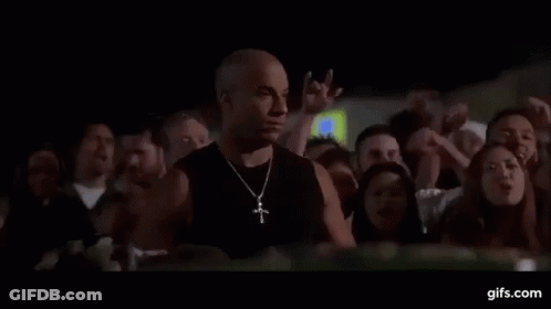 Vin Diesel Standing In Front Of Crowd GIF