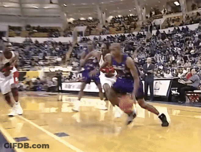 Vince Carter Clings To Ring GIF