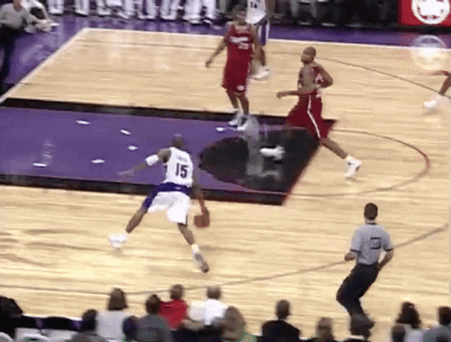 Vince Carter Double Clutch Dunk GIF