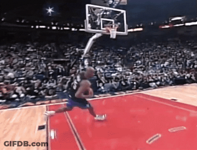 Vince Carter Dunk With Post Jumping GIF