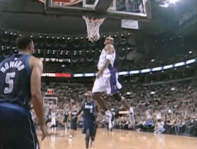 Vince Carter Dunking And Shouting GIF