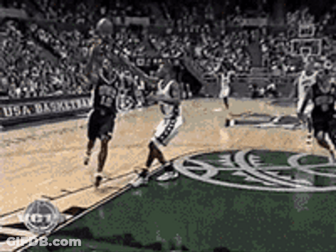 Vince Carter Dunking Out Balance GIF
