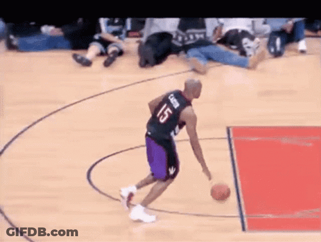 Vince Carter Hangs In The Ring GIF