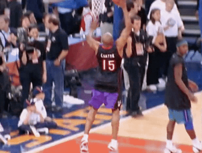 Vince Carter High Reaching Dunk GIF
