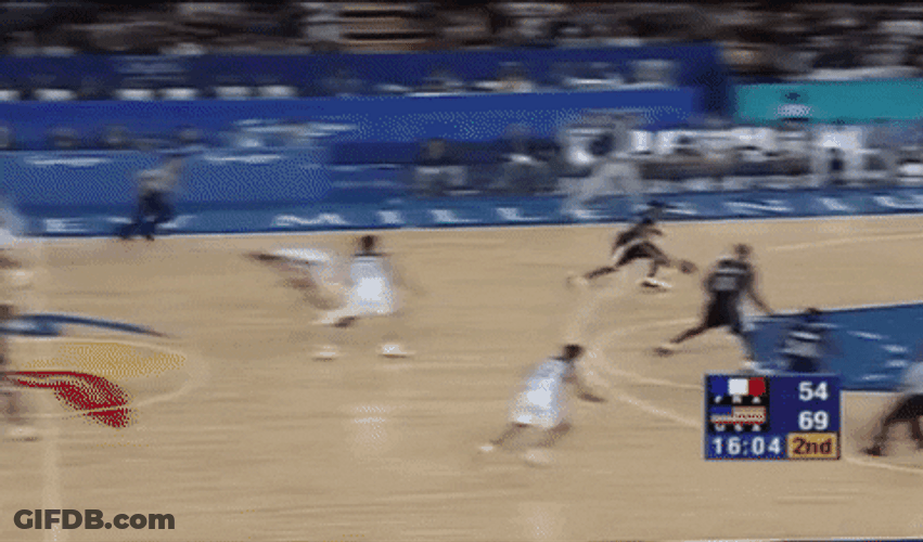 Vince Carter Teammate Pushing Him GIF