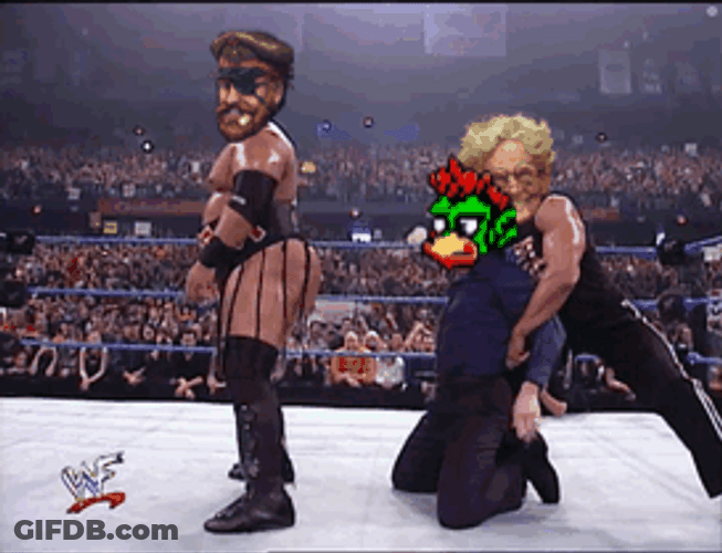 Vince McMahon Eats Rikishi's Butt GIF