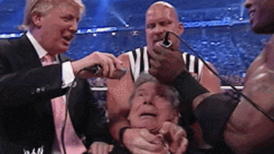 Vince Mcmahon Meme WWE Fighters Shave His Head GIF